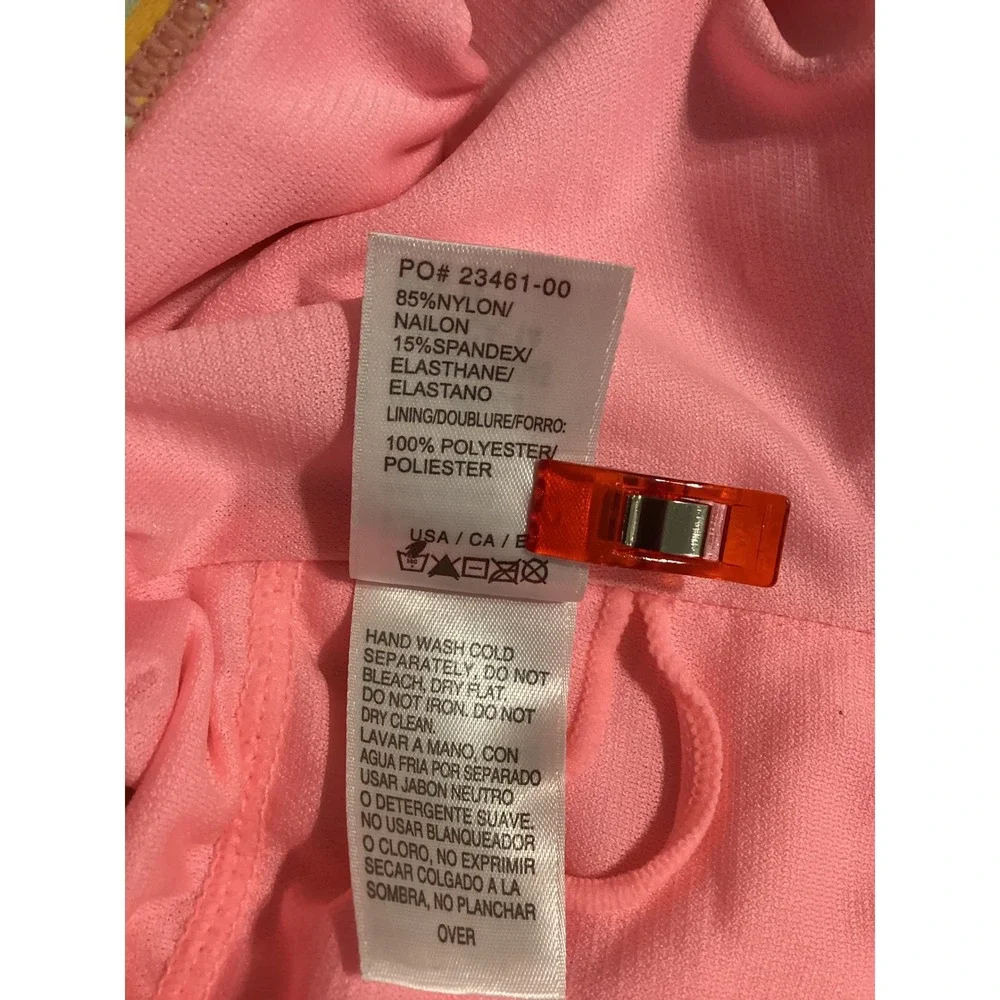 Beach Lingo Girls Tropical Cutout‎ Monokini Swimsuit Pink Orange Size 14
